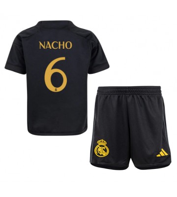 Lacne Dětský Futbalové dres Real Madrid Nacho #6 2023-24 Krátky Rukáv - Tretina (+ trenírky)